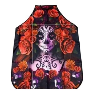 Floral Skull Apron, Rose Beauty Summer, Grill Cookout